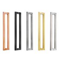 Reinforced glass door stainless steel handle black lacquer rose titanium brushed aluminum alloy door has frameless door handle Door Hardware Locks