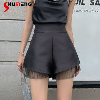 Elegant Black High Waisted Wide Leg Shorts for Women 2022 Summer New Loose Baggy Thin Casual Short Pants Snack Shorts for Women