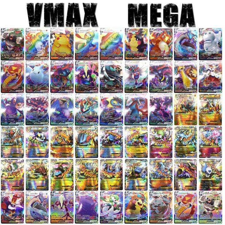 60Pcs Vmax cards V GX EX English version anime collection Trading