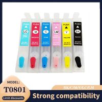 vilaxh T0801 - T0806 Refillable ink cartridge For Epson T0801 Stylus photo P50 PX630 PX650 PX660 PX700W PX701W PX720WD PX730WD Ink Cartridges