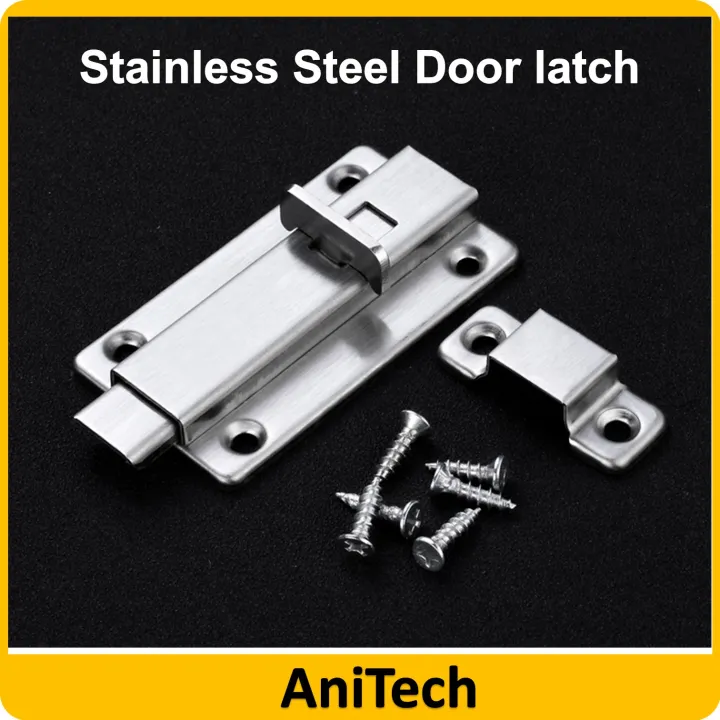 4'' ANITECH Square Bolt Slug Stainless Steel Security Safety Door Latch ...