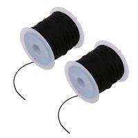 2 Roll Black Waxed Cotton Necklace Beads Cord String 1mm HOT