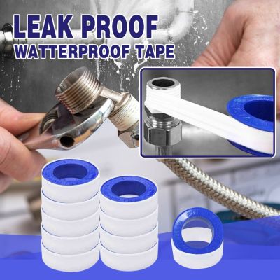 Leak-proof Tape Pure PTFE Waterproof High Temperature Resistance Water Pipe Plumbing Sealing Raw Tape For Home Kitchen Bathroom Adhesives  Tape