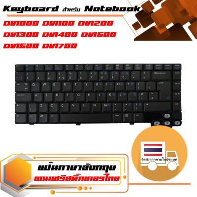 สินค้าคุณสมบัติเทียบเท่า คีย์บอร์ด เอชพี - HP keyboard (แป้นภาษาอังกฤษ) สำหรับรุ่น DV1000 DV1100 DV1200 DV1300 DV1400 DV1500 DV1600 DV1700(Black)