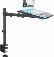 VIVO Single Laptop Notebook Desk Mount Stand - Fully Adjustable Extension with C Clamp (STAND-V001L)