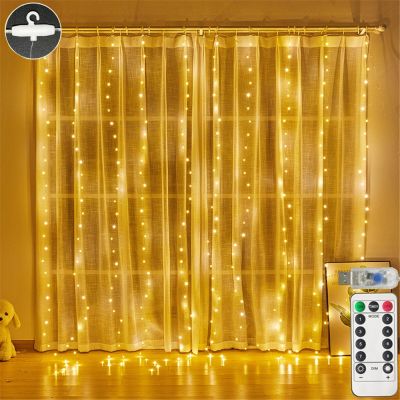 Twinkle Star 300 LED Window Curtain String Light Christmas Fairy Light Wedding Party Home Bedroom Outdoor Indoor Wall Decoration Fairy Lights