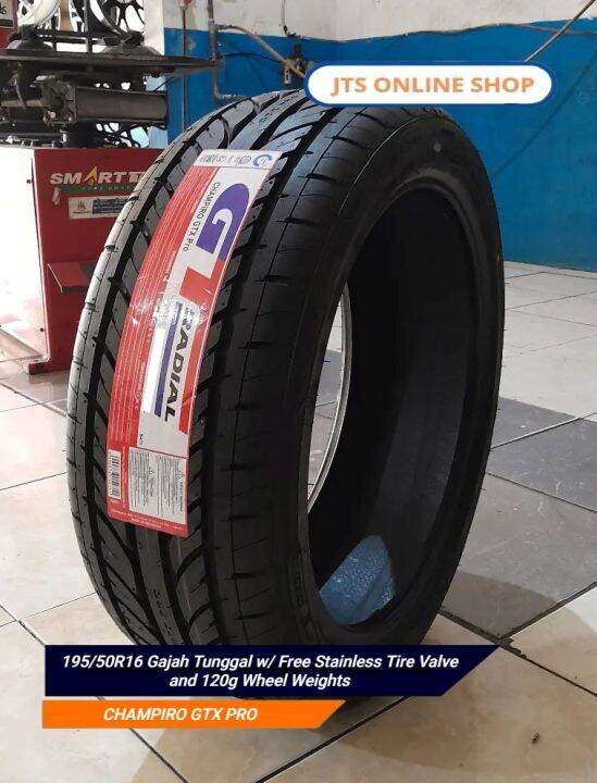 195/50R16 Gajah Tunggal w/ Free Stainless Tire Valve and 120g Wheel ...