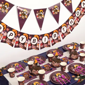 Harry Potter Inspired Black Happy Birthday Felt Garland Magic Party Banner  Decor