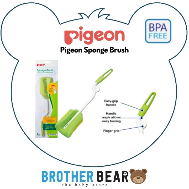 Pigeon Bottle Cleaning Brush Sponge Brush / 2in1 Rotary Nylon Brush