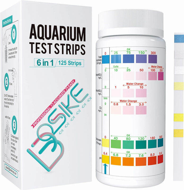 BOSIKE Aquarium Test Strips 6 in 1,Water Test Kit for Freshwater, Fish