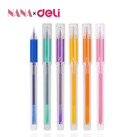 Deli ปากกาเจล 6 สี ปากกาสี 0.5mm ปากกาหมึกเจล Gel Pen ปากกาเจลชนิดบรรจุกล่อง ปากกาซิกเนเจอร์ เขียนลื่น Color Pen Nana Stationary