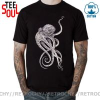 Retro Black T-shirt Men Elegant Octopus Print T Shirt Steampunk Shirt Personalized Short Sleeve TShirt Father Day Gift Clothing XS-4XL-5XL-6XL