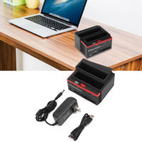 Dual-Bay 2.5 "/3.5" SATA &amp; IDE HDD Enclosure Docking Dock Station USB2.0 Hub Card Reader US Plug