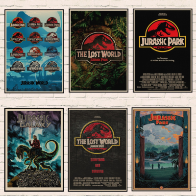 Jurassic Park โปสเตอร์ภาพยนตร์-สไตล์วินเทจ Wall Decor คราฟท์ผ้าใบพิมพ์สำหรับตกแต่งบ้าน-A4ขนาด-คุณภาพสูง Wall Art 0822