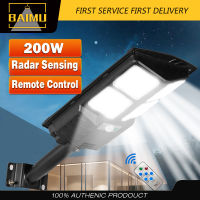 BAIMU Solar Light 200W LED Solar Street Light เปิด/ปิดอัตโนมัติ Lampu โคมไฟกลางแจ้ง 3 โหมดรีโมทคอนโทรลโคมไฟติดผนังพลังงานแสงอาทิตย์ IP67 Solar Powered Motion Sensor ควบคุมแสงสำหรับ Garden Yard