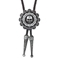 【cw】 Cowboy bolo tie necktie skull and crossbones men 39;s high-end leather neckline British necktie ！