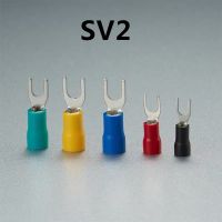 50pcs SV2-3 SV2-4 SV2-5 SV2-6 Wire connector Fork Spade Crimp Insulation Terminal Cable Connector terminal 1.5-2.5mm2