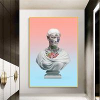 บทคัดย่อ Vaporwave ประติมากรรมผ้าใบโปสเตอร์ศิลปะ Graffiti Art Of David ภาพวาดผ้าใบบน Wall Street Art ภาพ Wall Decor ใหม่