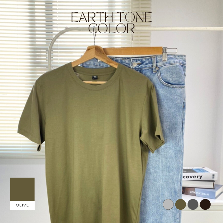 basic-cotton-tee-non-iron-เสื้อยืดเบสิคแขนสั้นคอกลม-ไม่หด-ไม่ต้องรีด-minimal-and-earth-tone