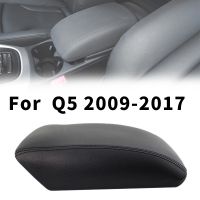 Leather Armrest Center Box Console Lid Cover Fit For- Q5 2009-2017(Black)