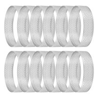 12 Pack Stainless Steel Tart Rings,Perforated Cake Mousse Ring,Cake Ring Mold,Round Cake 6cm