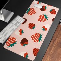 Pink Gaming Mouse Pad Kawaii Strawberry MousePad Anime Large Carpet Surface Computer Cute Mouse Mat PC Gamer 900x400mm Desk Mat