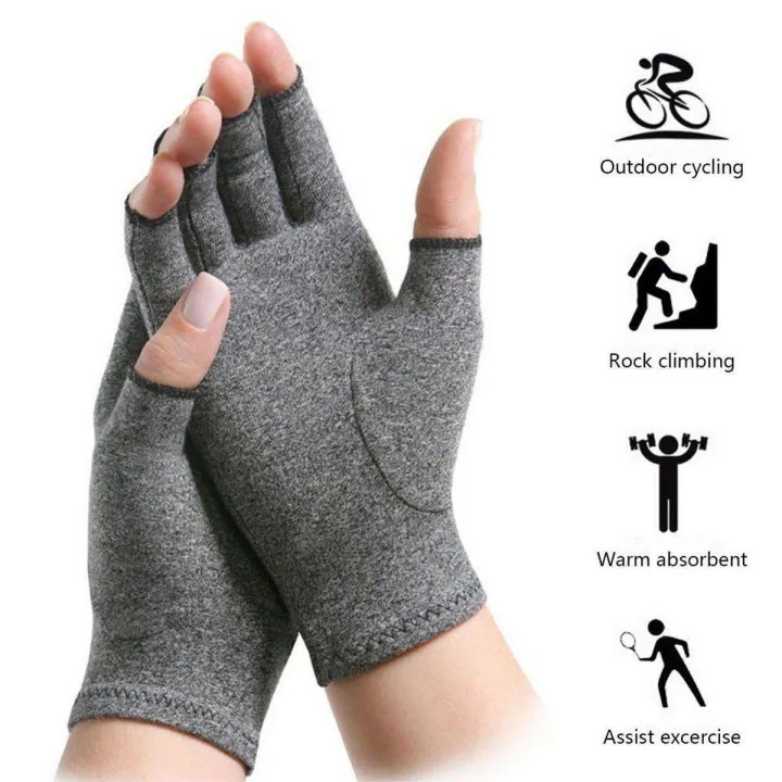 [Cutewomen2020] 1คู่ผู้ชาย/ผู้หญิงข้ออักเสบถุงมือ Touch Screen ถุงมือ Anti Arthritis Therapy ถุงมือและ Ache ปวดบรรเทาร่วมสีเทา S/M/L