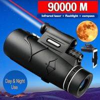 ZZOOI Laser Telescope Monocular 50X60 Waterproof HD Powerful Scope Large Eyepiece LED Lighting Night and Day Use Suitable for Hunting