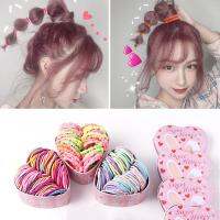 [Cutewomen2020] 50ชิ้น/กล่องหญิงสีสัน Basic ผมยืดผมผู้ถือหางม้า Scrunchies เด็กผมเชือก Headband ยางเด็กอุปกรณ์เสริมผม