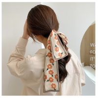 【YF】 New Style Tied Hair Streamer Headband French Silk Scarf Women GirlsPonytail Holder Rubber Rope Accessories