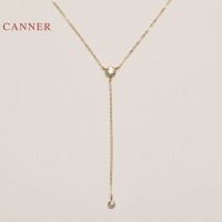 CANNER Round Pendant Real 925 Sterling Silver Necklace For Women Jewelry Diamond Chain Gold 18k Choker Necklace Collar