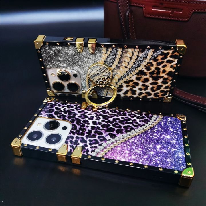 luxury-bling-diamonds-pearl-leopard-cover-square-phone-case-for-xiaomi-redmi-note-11-pro-10-pro-max-9c-10a-10c-poco-x3-gt-m4-m3