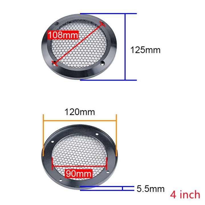 ghxamp-ตะแกรงตาข่ายลำโพงโลหะผสมขนาด3นิ้ว4นิ้ว6นิ้วอลูมิเนียมโครงป้องกันฝาแบบตาข่ายเสา