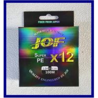 สายพีอี ถัก 12 สลับสี JOF Super PE X12 High Strength From Japan สายอย่างดี ถัก12 ความยาว 100 เมตร by MoobinFishing