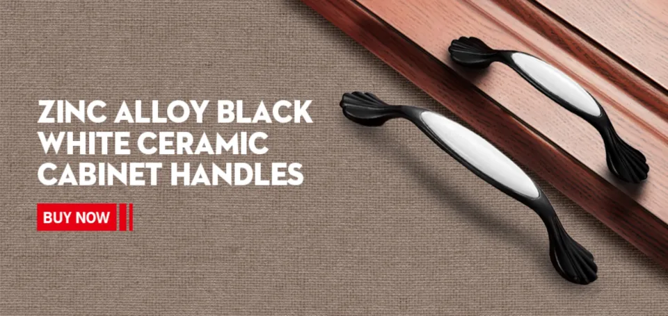 Zinc Alloy Black Cabinet Handles American Style Kitchen Cupboard