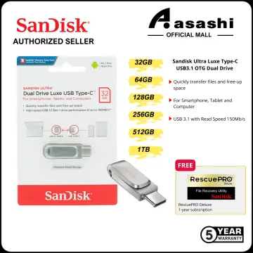 Sandisk USB OTG Type-C DC3 Flash Drive 64GB 128GB 256GB 512GB Pen