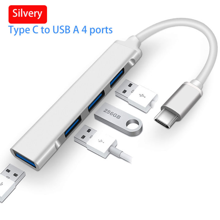 usb-hub-ประเภท-c-extender-4-พอร์ต-usb3-0-2-0-splitter-สำหรับ-notebook-hub-converter-อะแดปเตอร์-otg-สำหรับคอมพิวเตอร์-usb-c-docking-station-kdddd