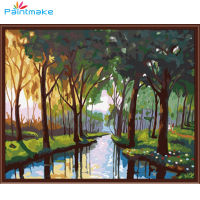 Paintmake Landscape DIY Paint By Numbers Forest Oil Painting On Canvas For Home Room Decoration Wall Art Picture Gifts