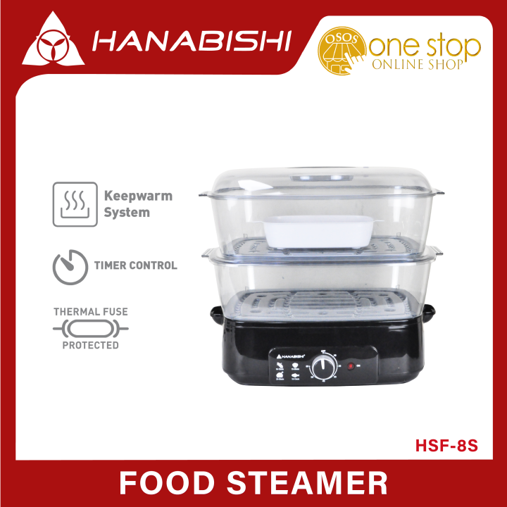 HANABISHI 2Level Transparent & Collapsible Steamer Trays Electric Food
