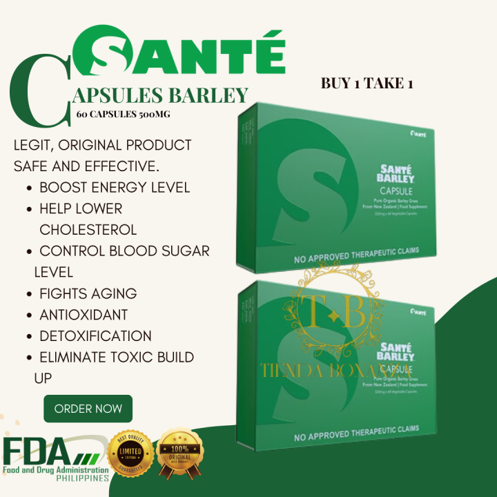Sante Barley Capsules original legit 500mg 60 Capsules [ 2 Boxes