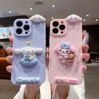 เข้ากันได้กับ iPhone 14 11 12 13 Pro MAX 12 13 Mini X XS XR Max 5 6S 7 8 Plus 3D ตัวอักษรการ์ตูนเมโลดี้เคสโทรศัพท์น่ารัก