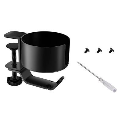 2 in 1 Desk Cup Holder with Headphone Hanger Spill Resistant Cup Holder for Desktop Coffee Cup/Bottle/Earphone