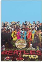 โปสเตอร์ The Beatles Background1เพลงโปสเตอร์ภาพตกแต่งศิลปะบนผืนผ้าใบสำหรับติดกำแพงโปสเตอร์ห้องนั่งเล่นภาพวาดตกแต่งห้องนอน20x30inch50x75cm