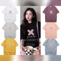 Ladateens shop  9623  เสื้อยืดแขนสั้นลายX พร้อมส่ง 7 สี ลายการ์ตูน ขายดีตามเทรนต์ ลายน่ารัก