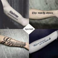 2022 English Alphabet Gothic Temporary Tattoo Stickers Men Women Waterproof Durable Arm Black Personality Cool Art Fake Tattoos