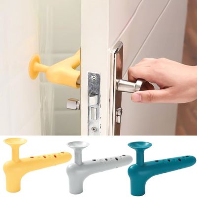 【cw】 L Silicone Door Handle Cover Anti collision Baby Safety Noiseless Cup Doorknob Knob ！
