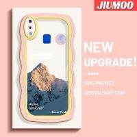 เคส JIUMOO เคสสำหรับ VIVO Y91 Y95 Y91i,เคสป้องกันซิลิกาเจลลายคลื่นดีไซน์ใหม่กันกระแทกแบบใสนิ่มโปร่งใสลายกล้องถ่ายรูปเก๋ไก๋