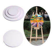 White Blank Panels Round Canvas Board Wooden Frame Art Artist Painting Crafts