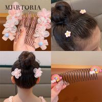 MJartoria Children Hair Combs Fashion Rhinestone Star Headband Stretchable Circle Hair Clips Elastic Cartoon Cute Fruit Hair Accessories Attachable Plug Comb