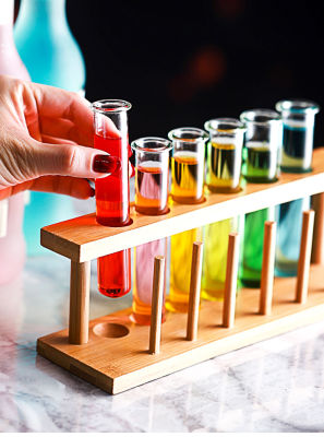 6 Piece Lot Test Tube Cocktail Glass Set With Free Rack Stand Bar KTV Night Club Home Party Shot Glasses Tipsy Holder Wine Cup